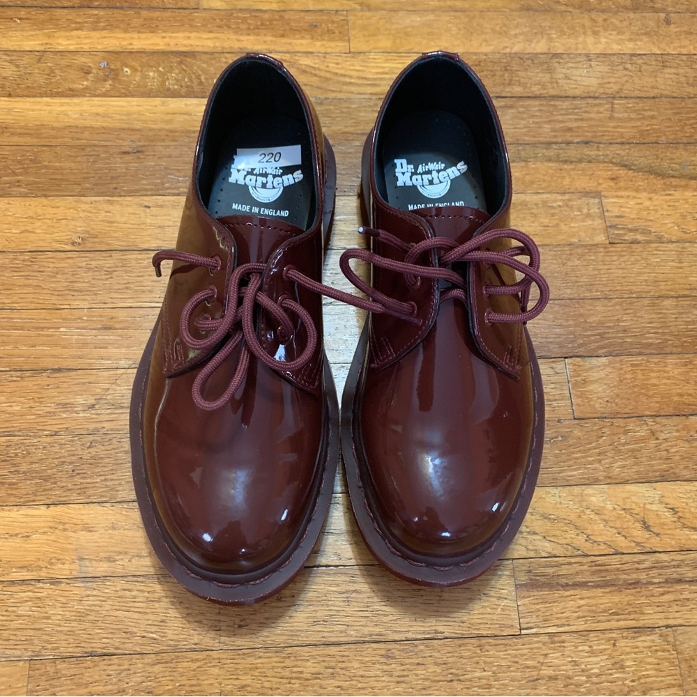 Dr. Martens made in England 1461 mono oxblood patent